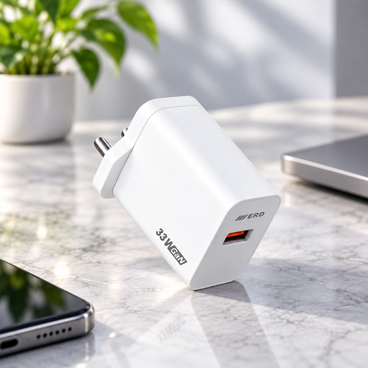 ERD TC-125 33W USB-A GaN Fast Charger with VOOC Support for Android Mobiles