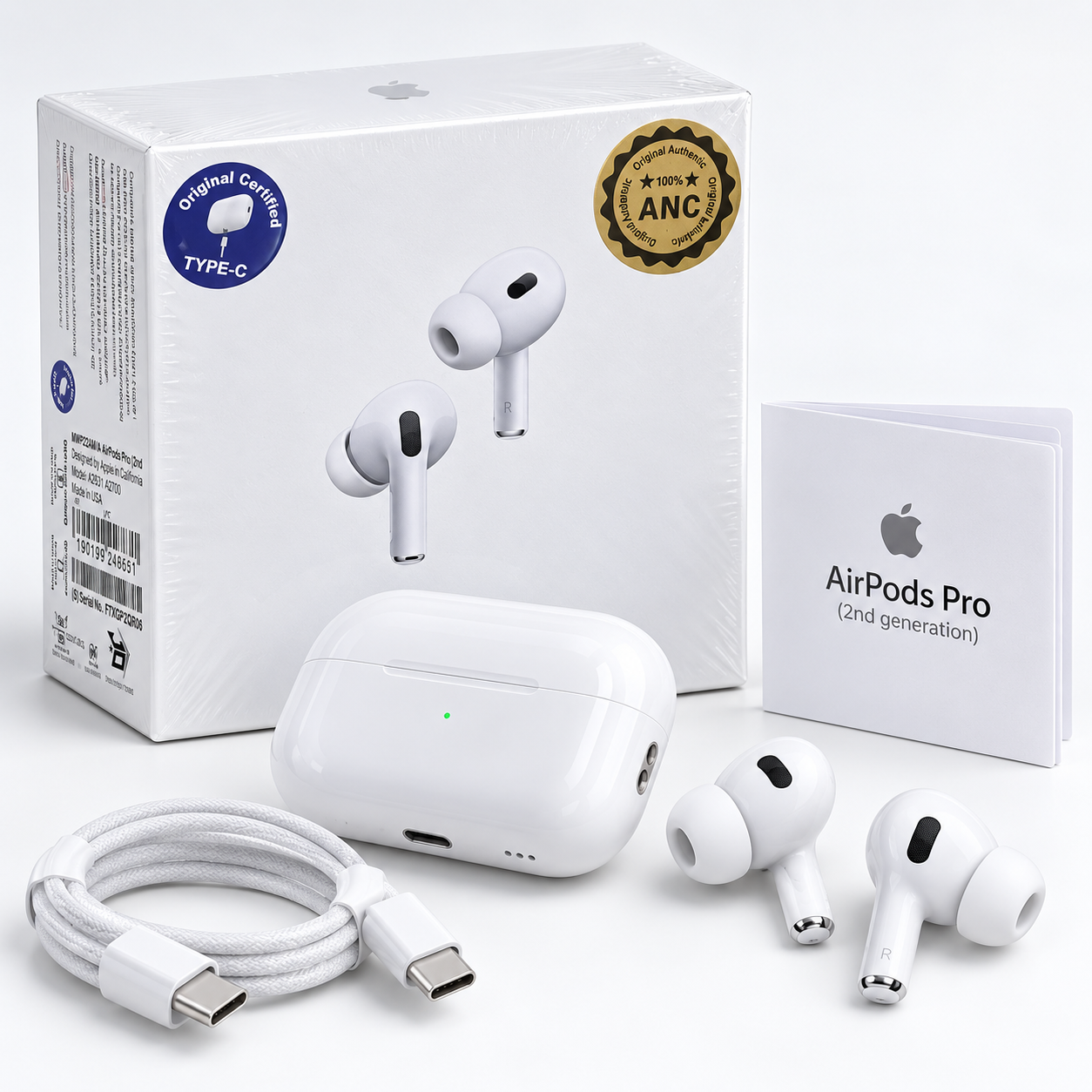AirPods Pro 2nd Generation (USB-C) – ANC, MagSafe Charging Case, White