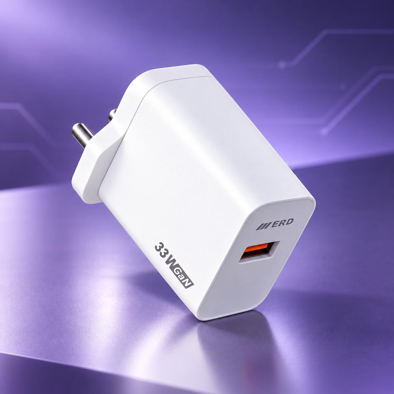 ERD TC-125 33W USB-A GaN Fast Charger with VOOC Support for Android Mobiles