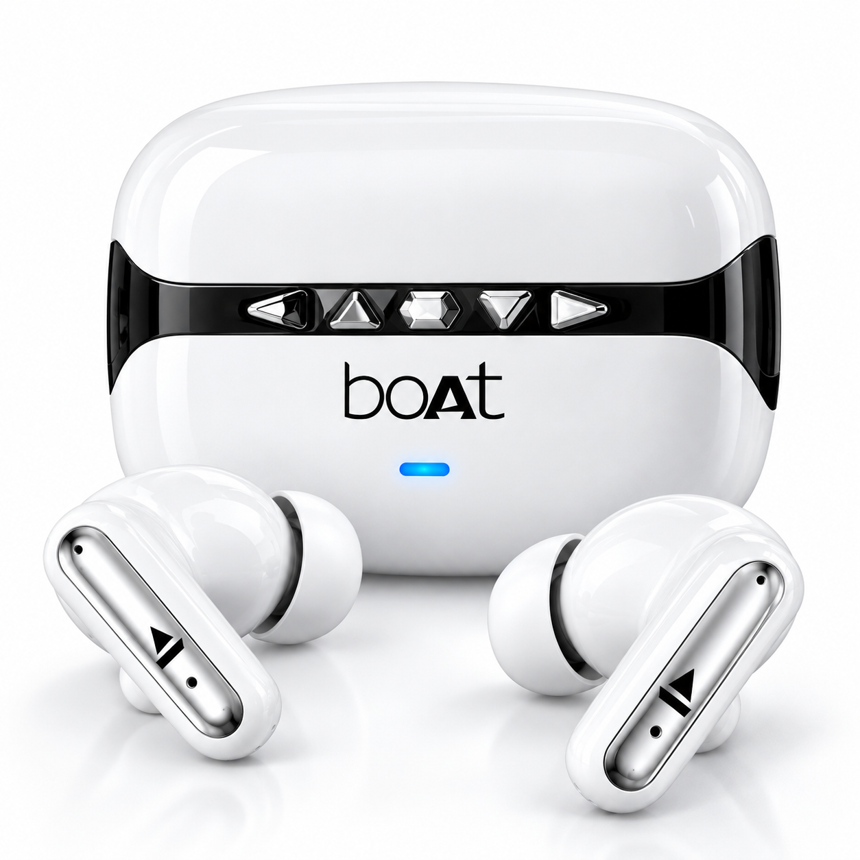 boAt Smart Pods Smart Box TWS Wireless Earbuds – Hi-Res Audio, Up to 100H Playtime, 50ms BEAST Mode, Volume & Video Control – White