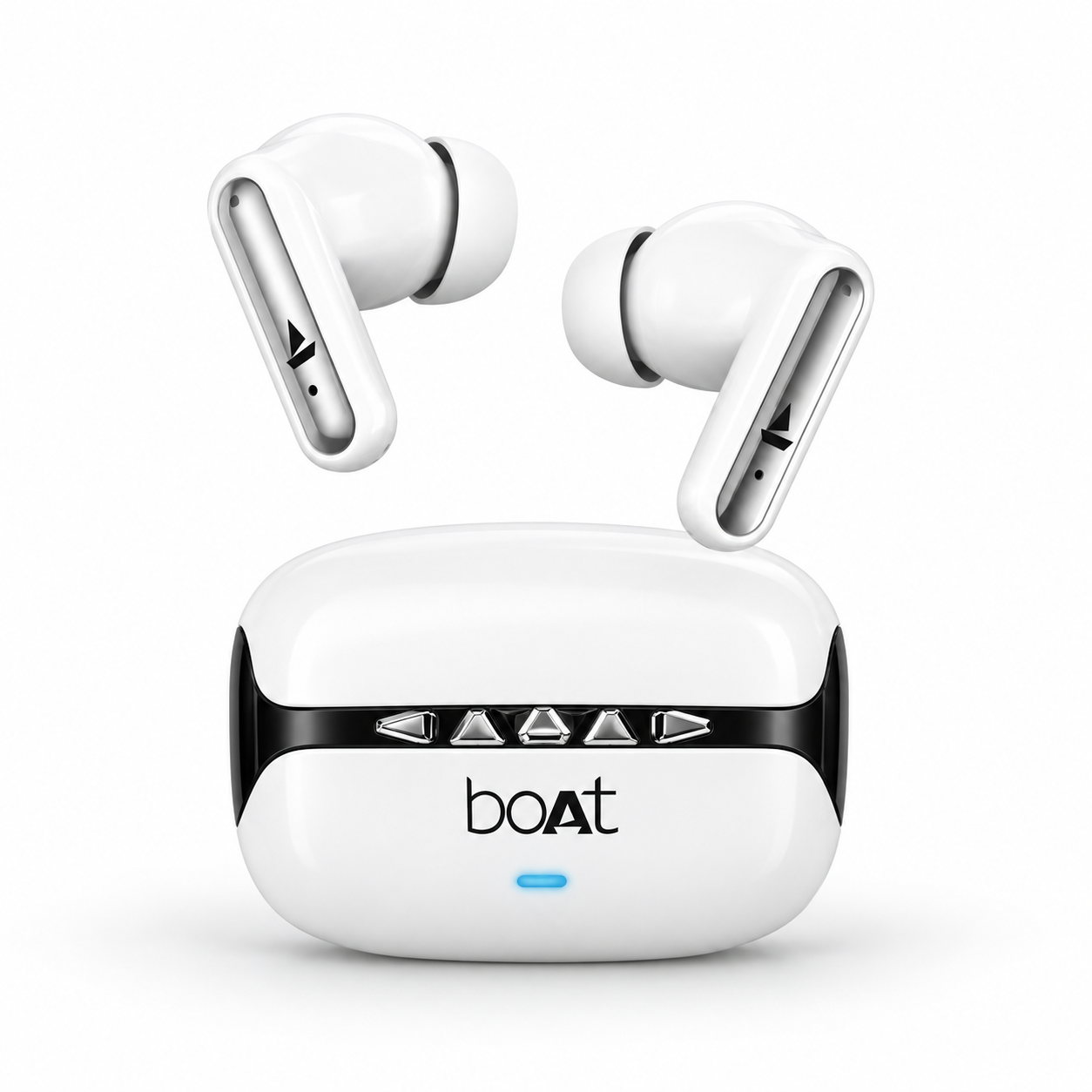 boAt Smart Pods Smart Box TWS Wireless Earbuds – Hi-Res Audio, Up to 100H Playtime, 50ms BEAST Mode, Volume & Video Control – White