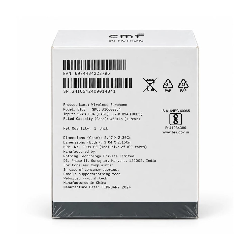 Premium Sound, Powerful ANC – CMF by Nothing Buds with 12.4mm Bass Driver & Long Battery Life