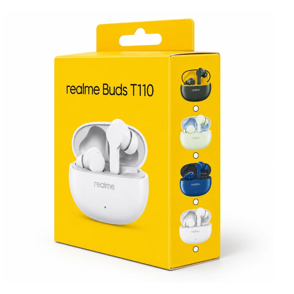Powerful Bass, Clear Calls & Up to 38H Playback – Realme Buds T110 TWS Earbuds