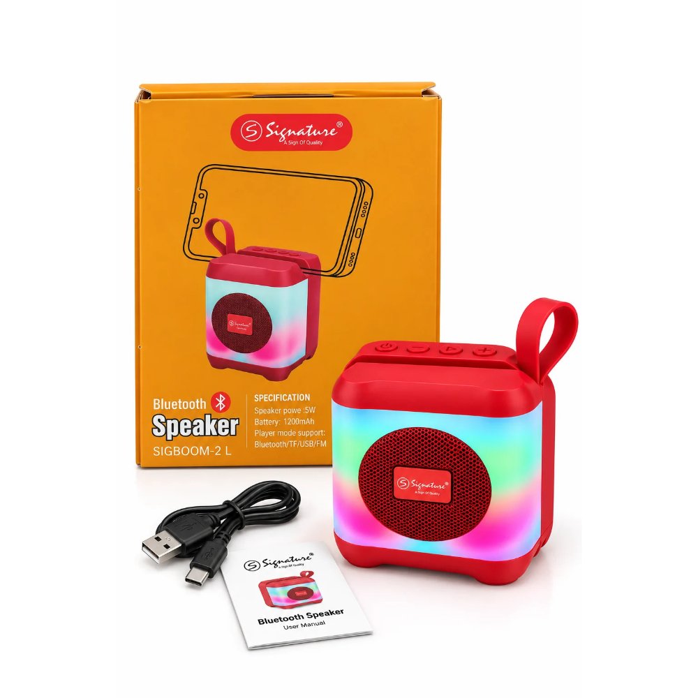 Light Up the Music – Signature Sigboom-21 RGB Bluetooth Speaker with Big Sound & Portable Style!