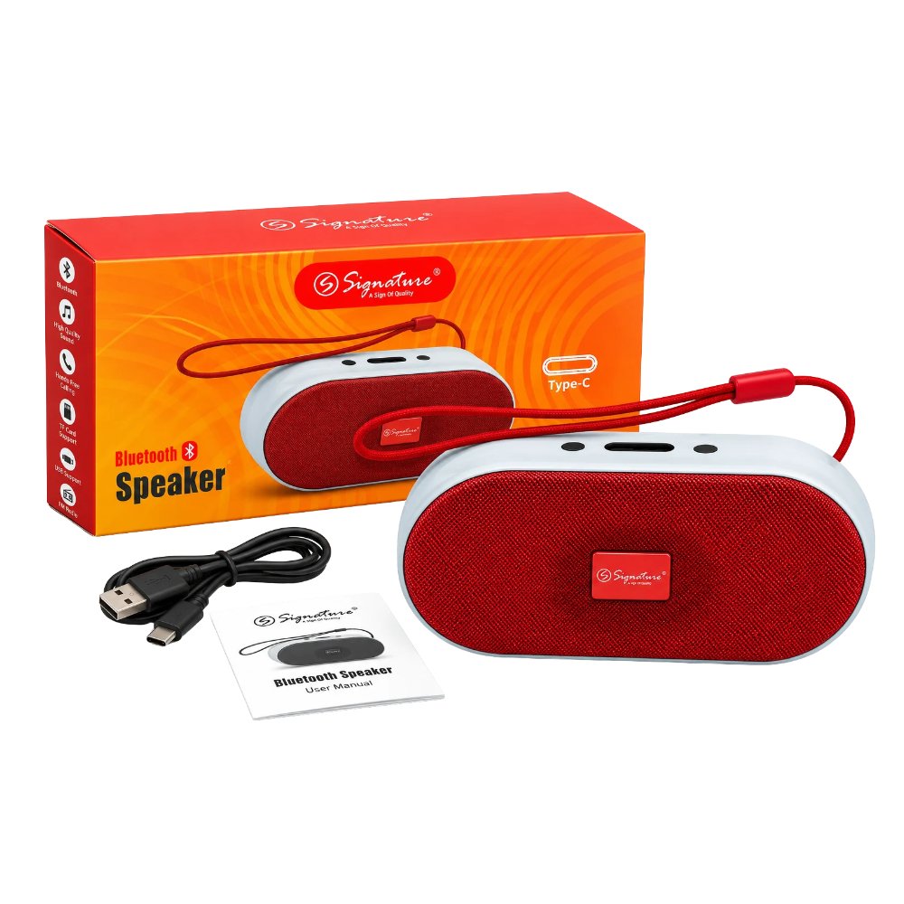Compact Size, Big Entertainment – Signature Sigboom-2 with Bluetooth, FM, USB & Type-C Charging!