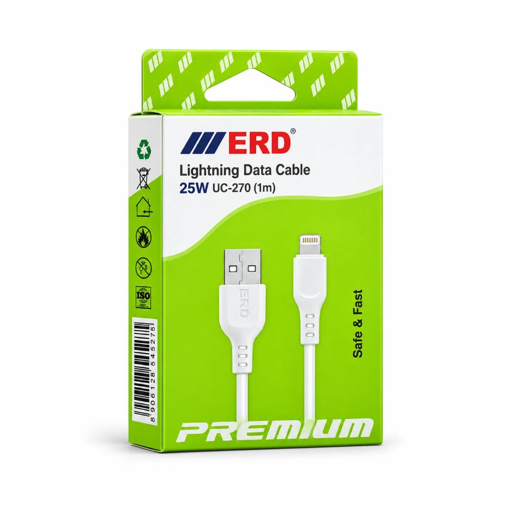ERD UC-270 25W USB-A to Lightning Fast Charging & Data Cable – 1 Meter