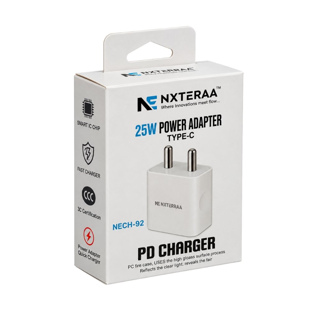 NXTERRAA NECH-92 25W Type-C PD Fast Charger Power Adapter – White