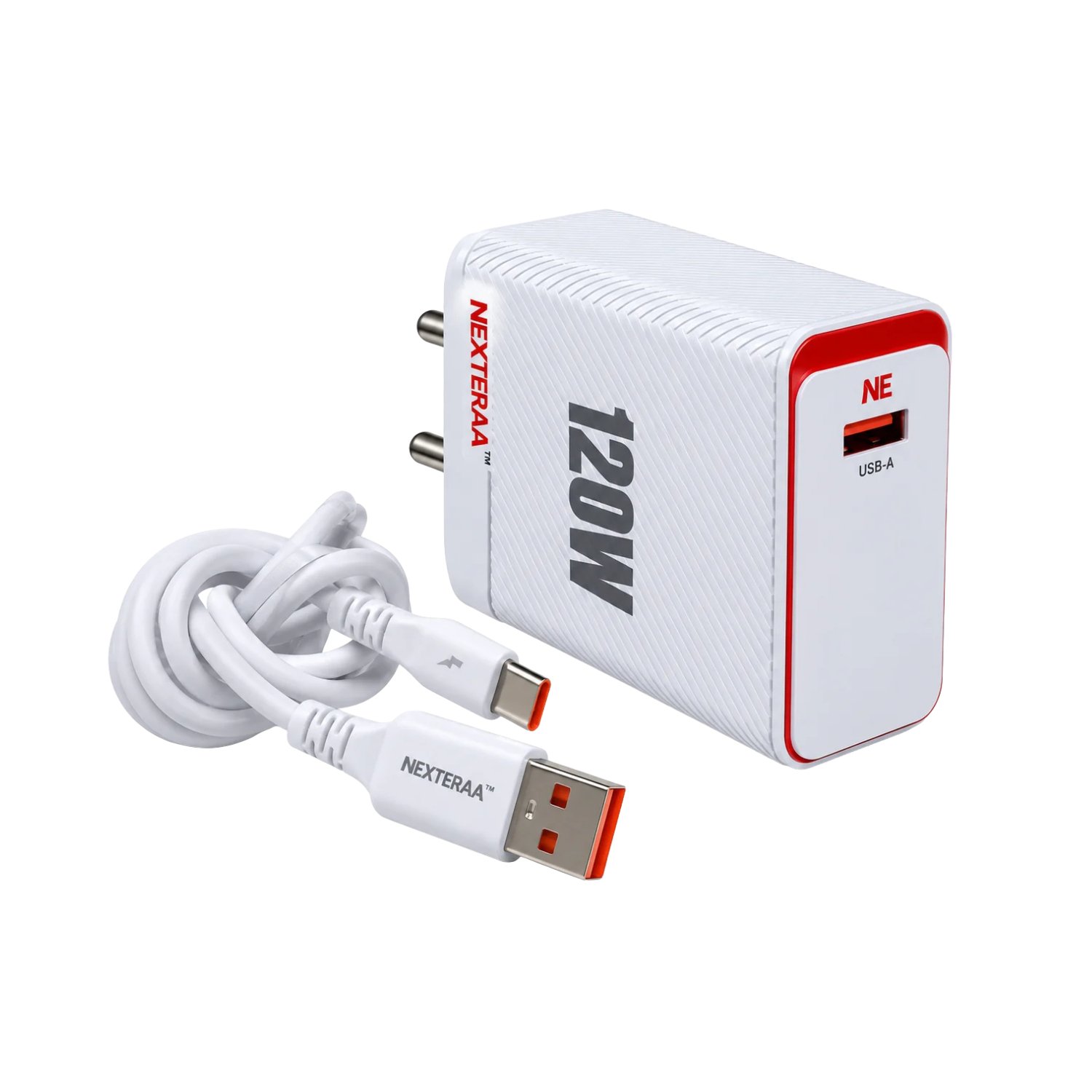 NEXTERAA TEJAS 120W Fast Charger with Type-C Cable