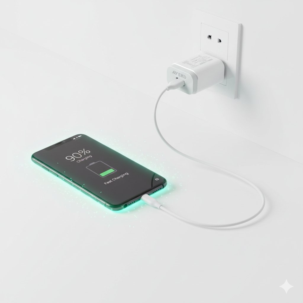 erd-fast-charger-2a ERD TC-21 5V 2A Fast Charger with USB output port close-up