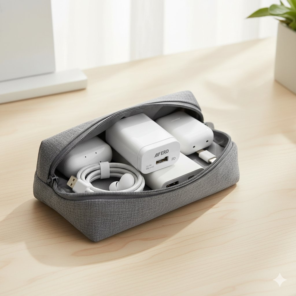 erd-33w-fast-charger-features ERD 33W fast charger with icons showing fast charging, PD, VOOC and BIS certification