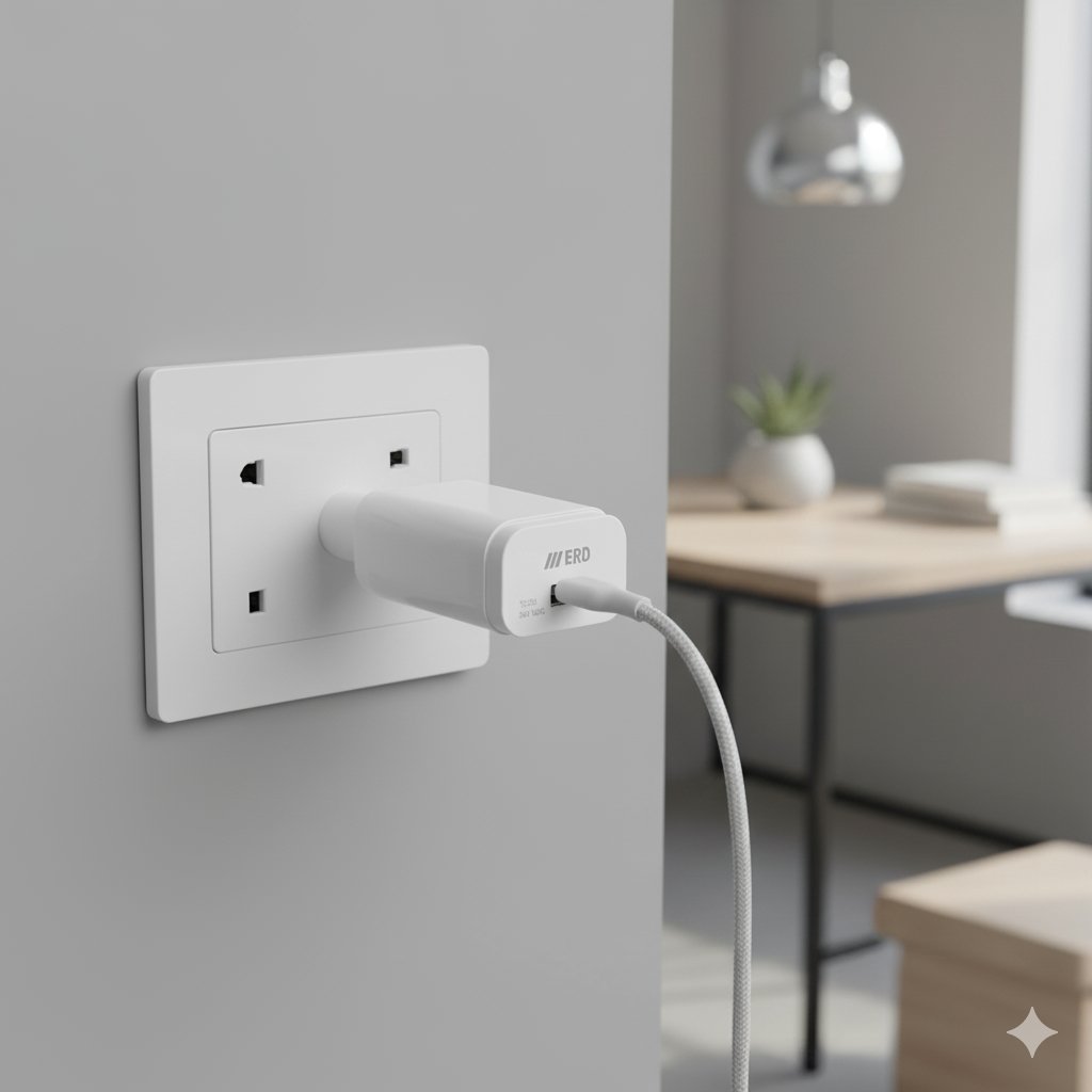 erd-33w-fast-charger-multi-device ERD 33W fast charger charging Android and iPhone simultaneously