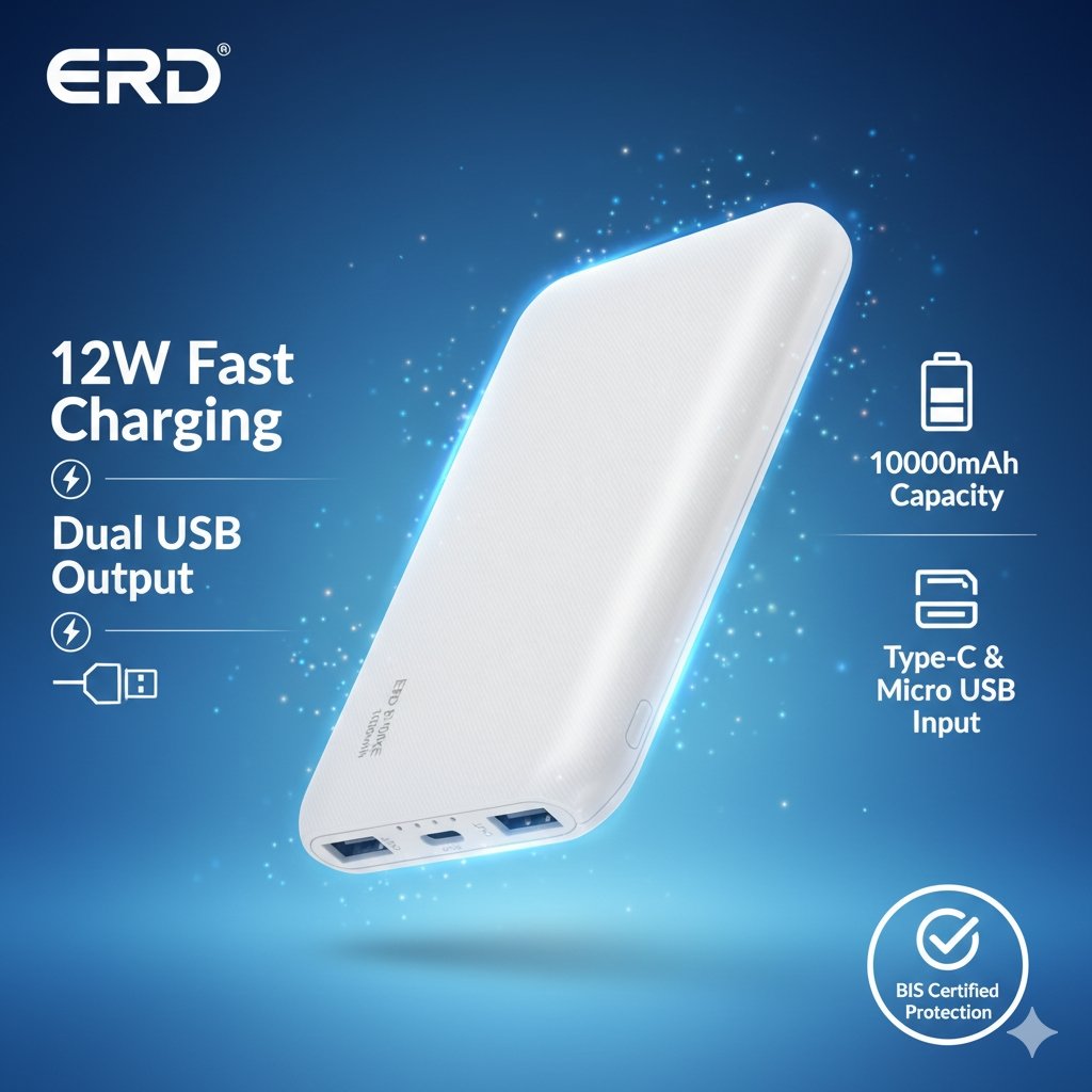 erd-pb10ke-10000mah-power-bank-promotional-banner ERD PB-10KE 10000mAh Power Bank with 12W fast charging and dual USB output.