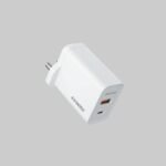 ERD TC-146 65W GaN fast charger with USB-C and USB-A ports in white matte finish.